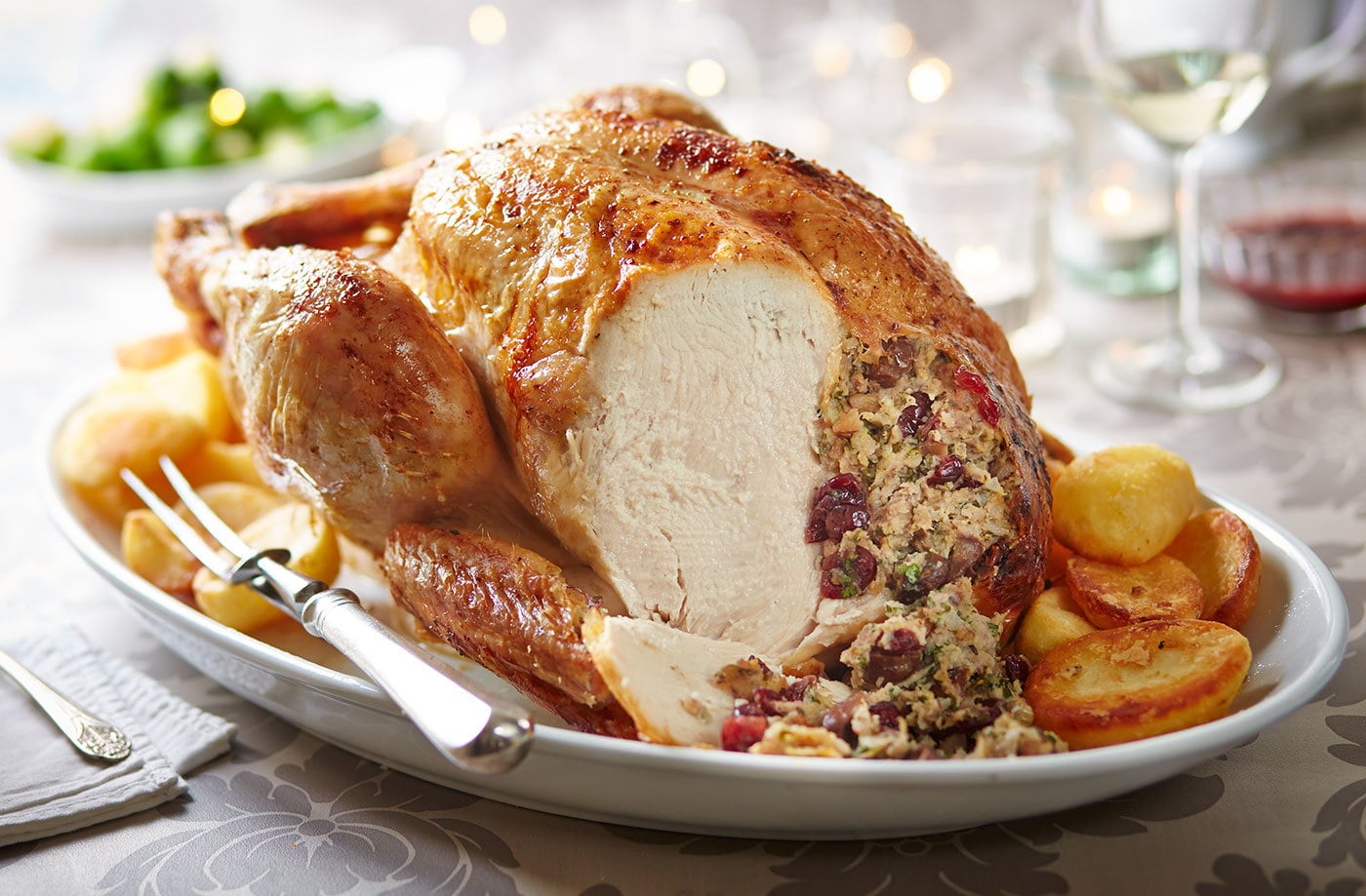 Roast turkey with sausagemeat stuffing