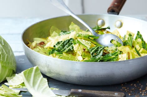 Image of "Indian-spiced cabbage with ginger and coconut"