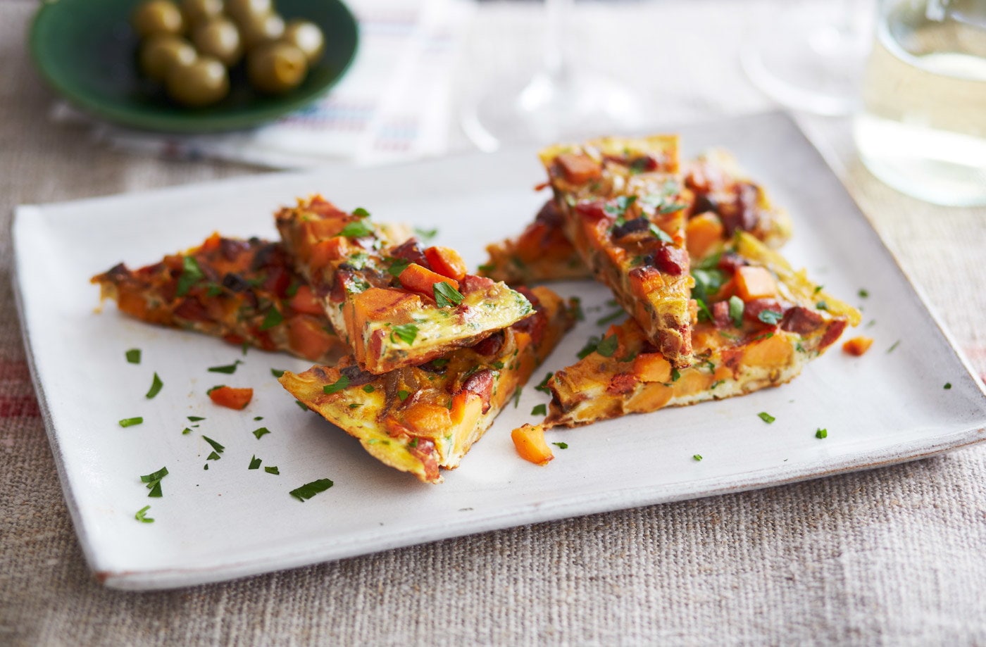 Spanish omelette with chorizo and sweet potato