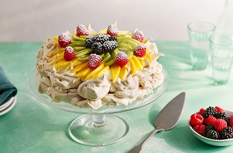 Image of "Mel’s rainbow pavlova"