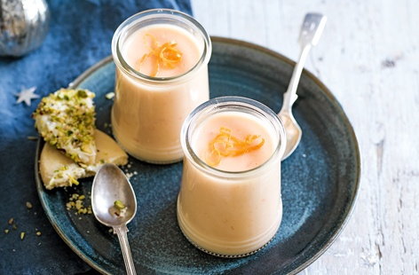 Image of "Grapefruit possets with pistachio shortbread"