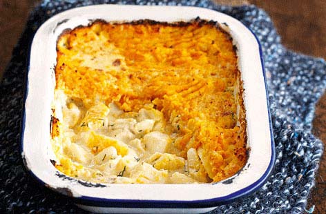 Image of "Fish pie with sweet potato topping"