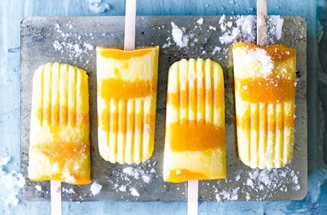 Image of "Peaches and cream ice lollies"
