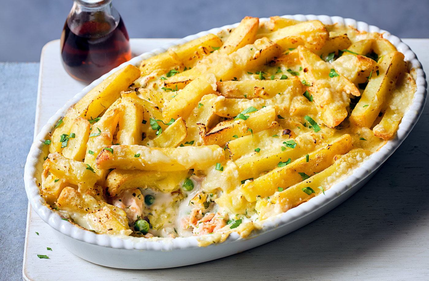 Chip shop fish pie
