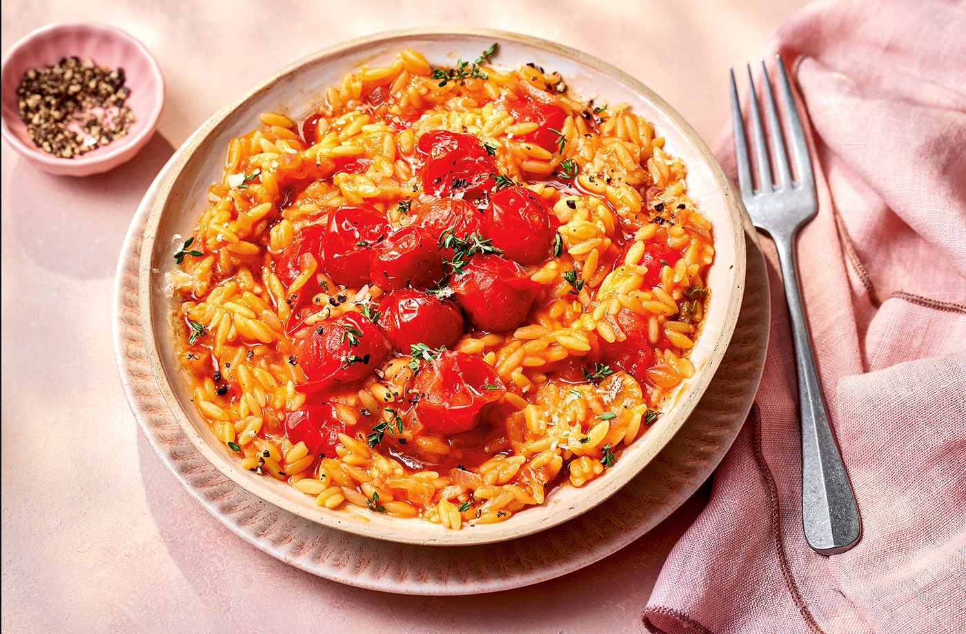 Roasted tomato 'orzotto'