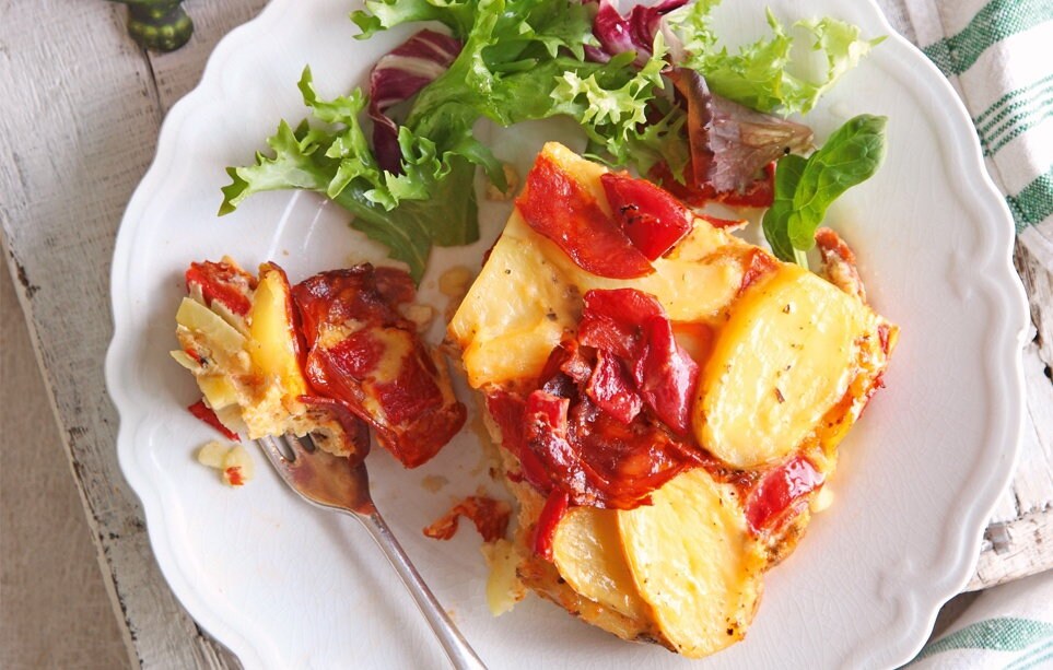 Chorizo, potato and pepper tortilla