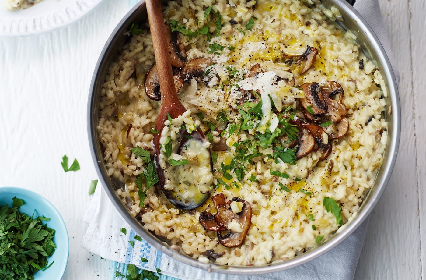 Mushroom, mascarpone and rosemary risotto