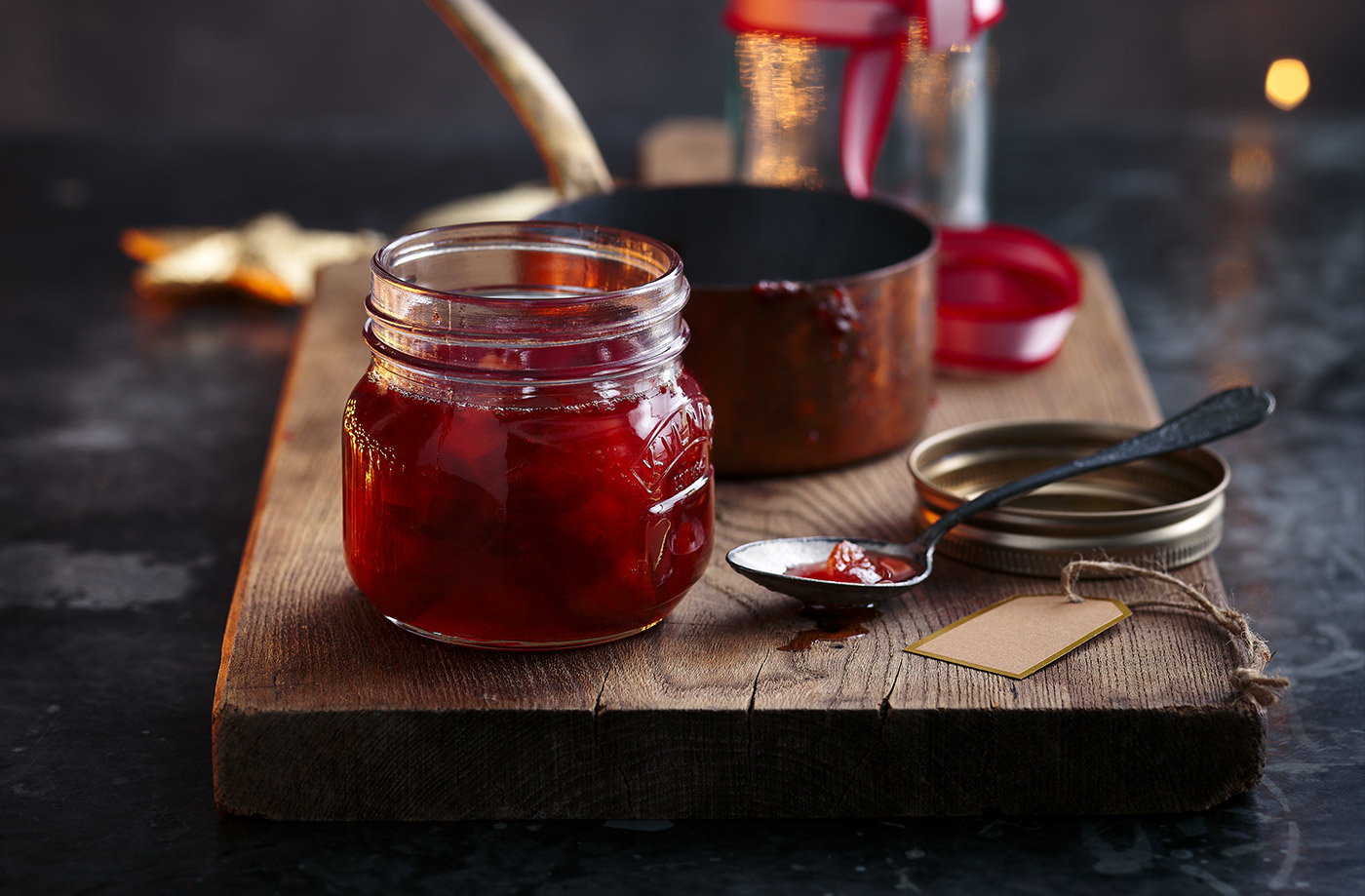 Spiced plum and sloe gin jam
