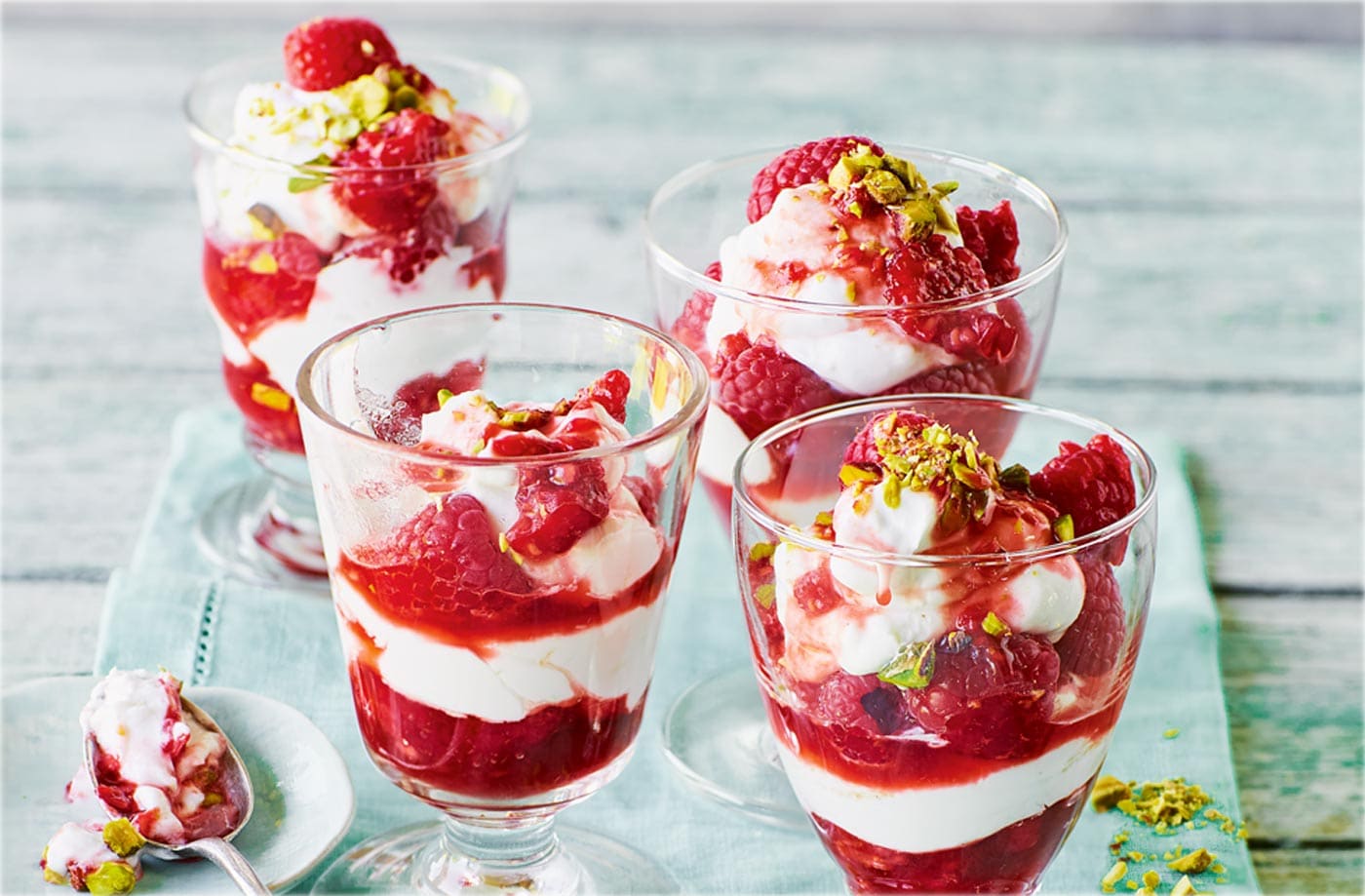 Raspberry coconut parfait