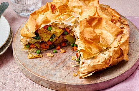 Filo samosa pie