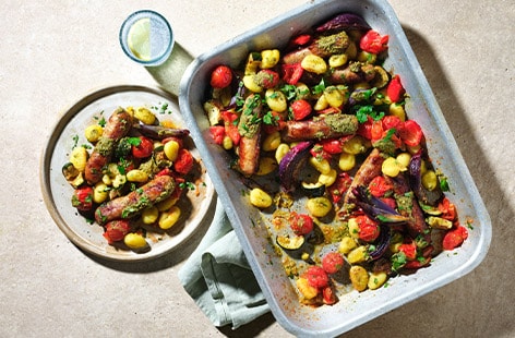 Image of "Sausage, veg and gnocchi traybake"