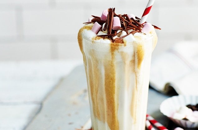 Coffee and coconut milkshake