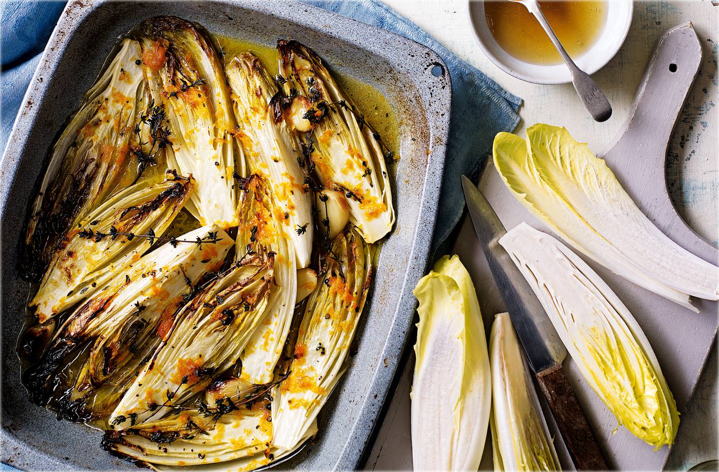 Caramelised chicory with orange and thyme
