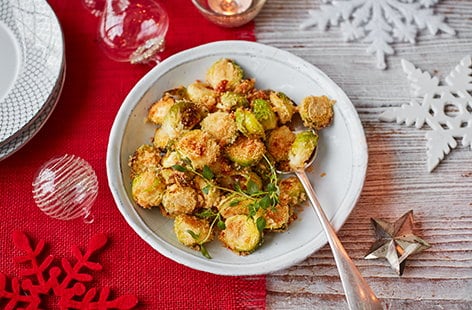 Image of "Parmesan-crusted Brussels sprouts"
