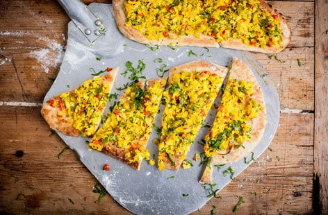 Image of "Vivek Singh's paneer and pepper naanza"