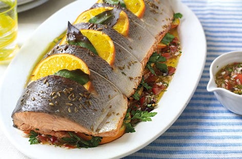 Image of "Roast orange and herb salmon"