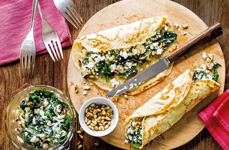 Image of "Spanakopita-inspired pancakes"