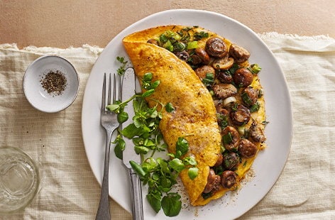 Image of "Brown butter mushroom omelette"