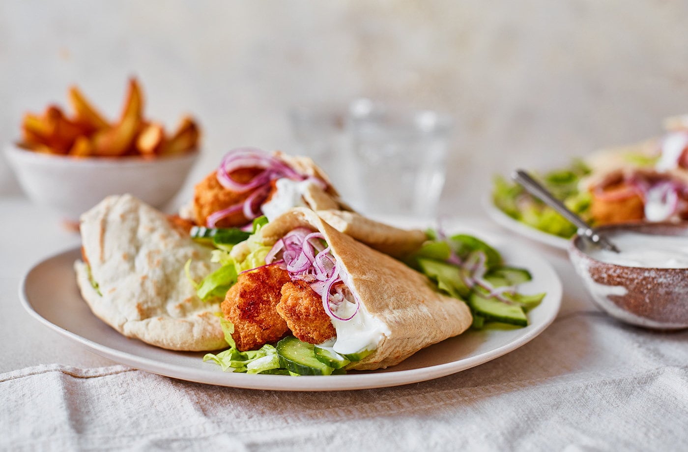 Chicken nugget pittas