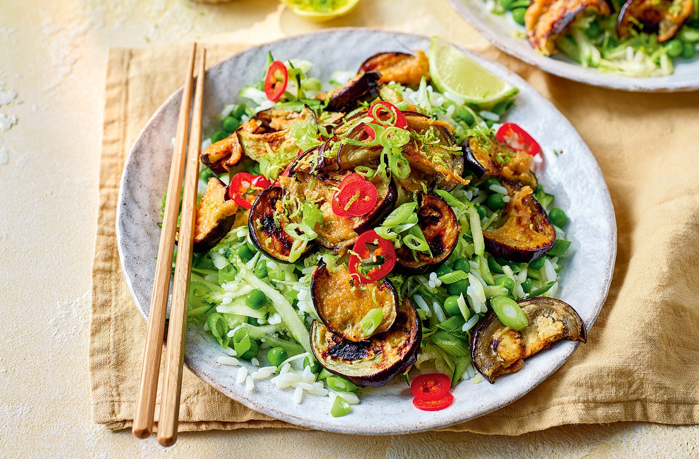 Miso-glazed aubergine