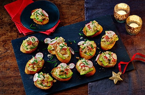 Image of "Crab and avocado toasts"