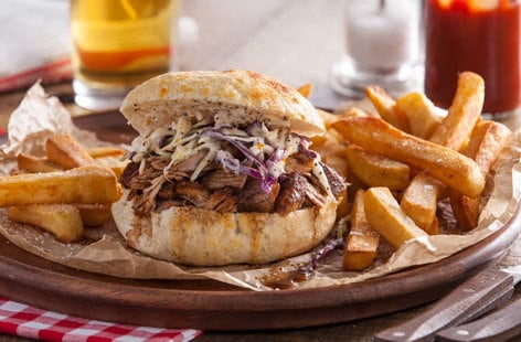 Image of "Pulled pork sandwich with slaw"