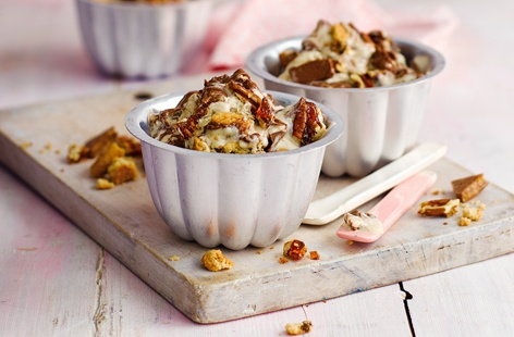 Image of "Frozen banana custard with concrete chunks"