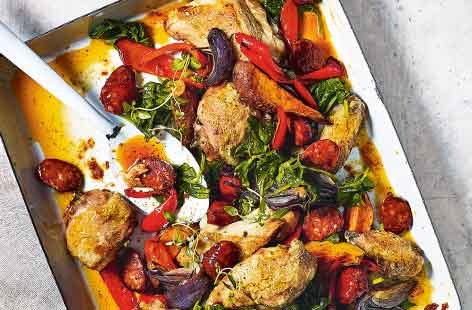 Image of "Chicken and chorizo traybake"