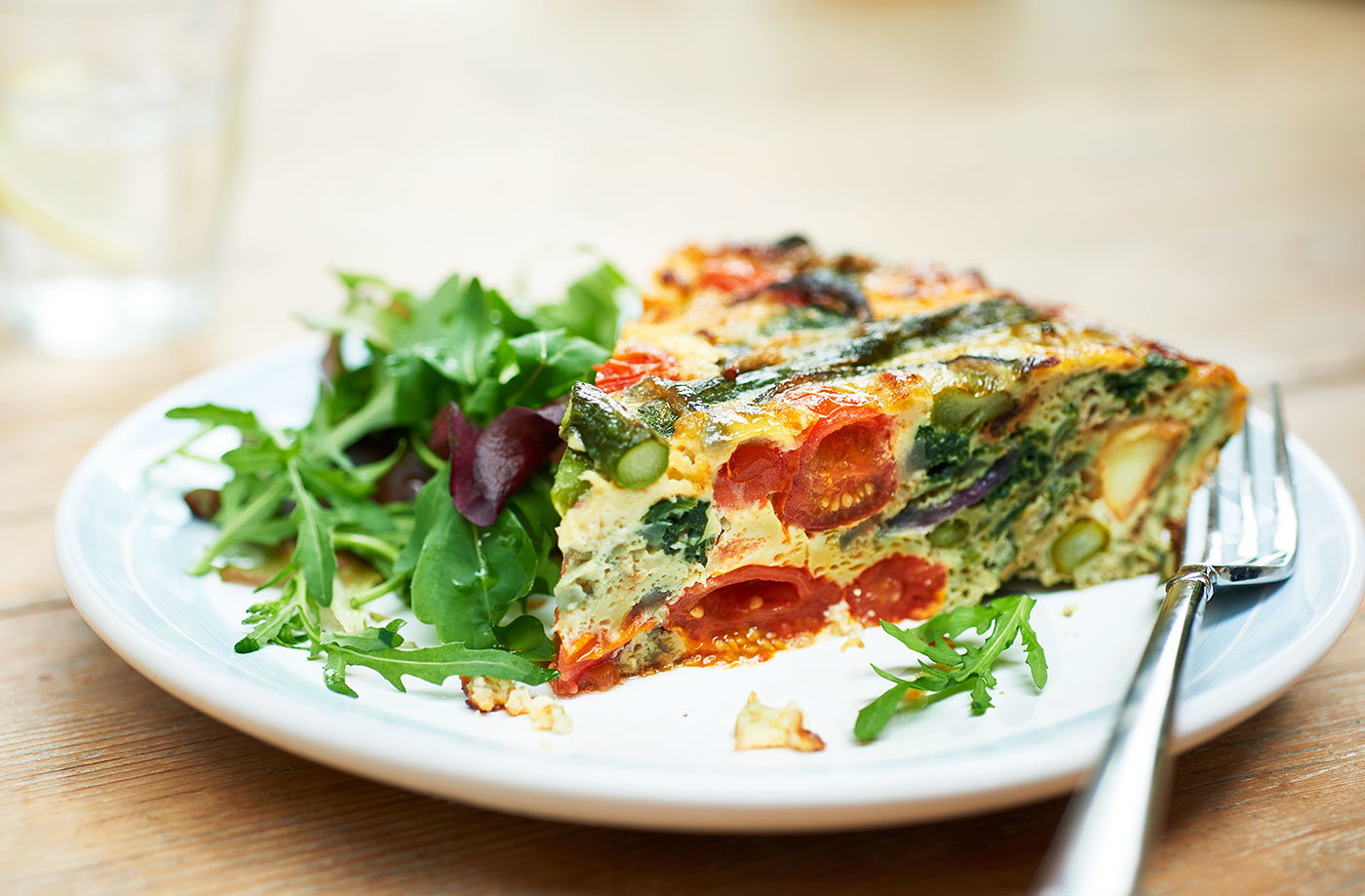 Asparagus, spinach and new potato frittata