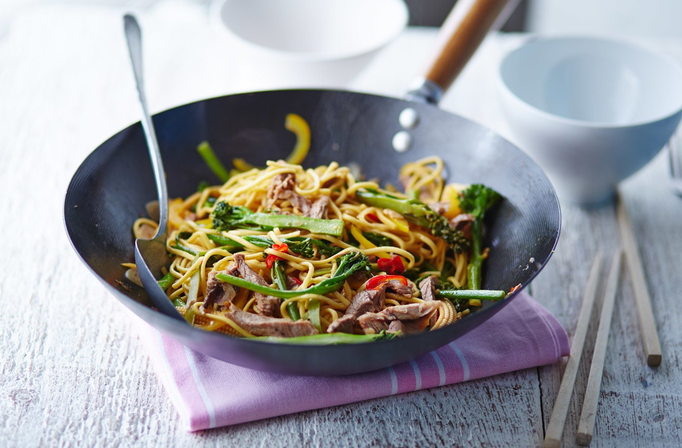 Leftover lamb, ginger and broccoli stir-fry