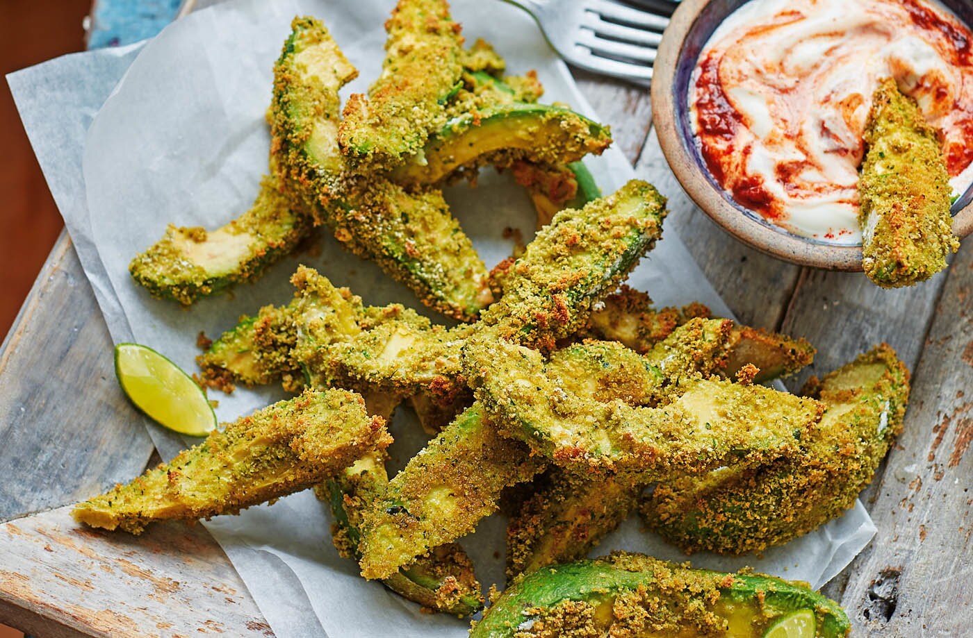 Baked avocado wedges