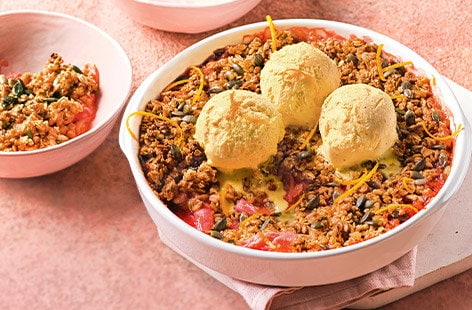 Image of "Cheat's rhubarb crumble"