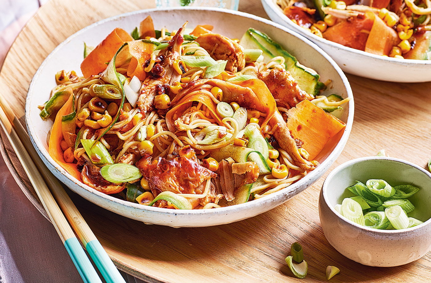 Gochujang chicken noodle salad