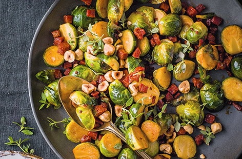 Image of "Chorizo and hazelnut sprouts"