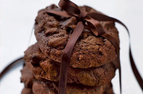 Image of "Double dark chocolate and ginger cookies"