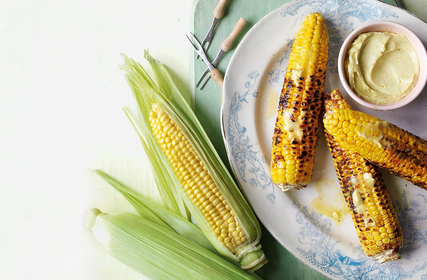 Sweetcorn with wasabi butter