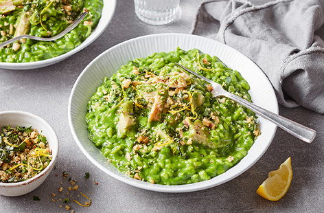 Image of "Green vegan 'chicken' risotto"