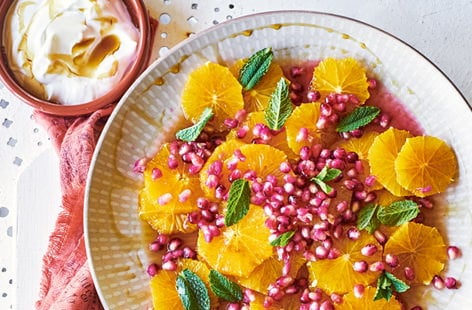 Image of "Oranges and pomegranate in sherry and cinnamon syrup"