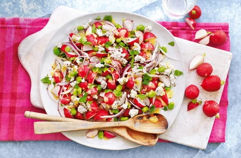 Image of "Radish, broad bean and feta salad"