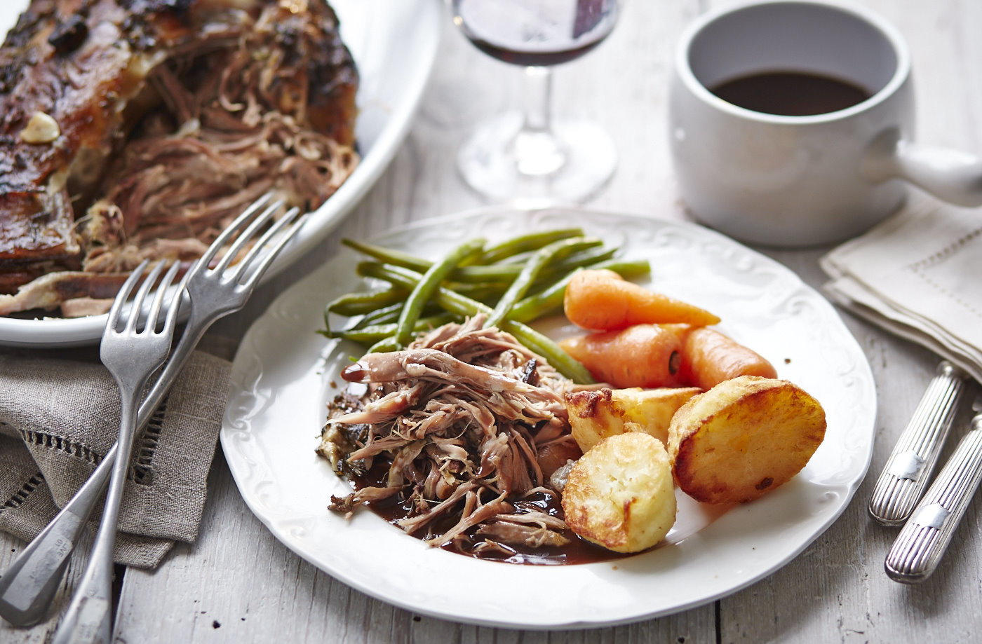 Slow roasted lamb shoulder with rosemary
