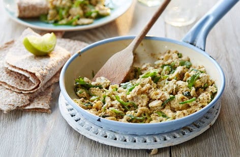 Image of "Akuri spiced scrambled egg with roti "