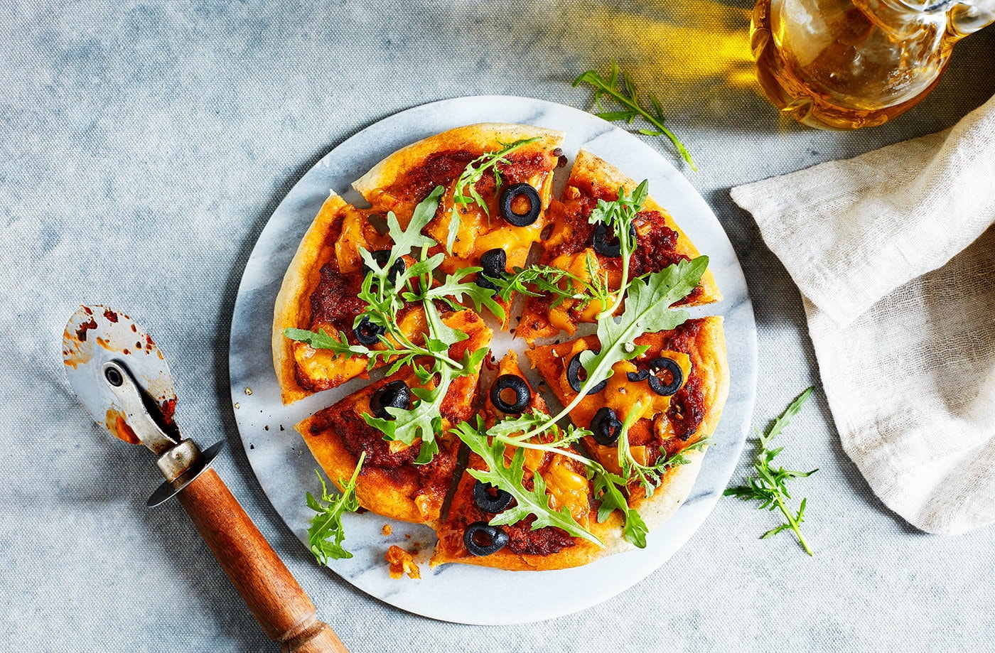 Homemade flatbread pizza