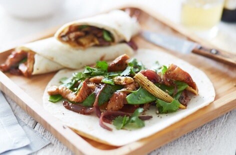 Sweet sticky turkey fajitas