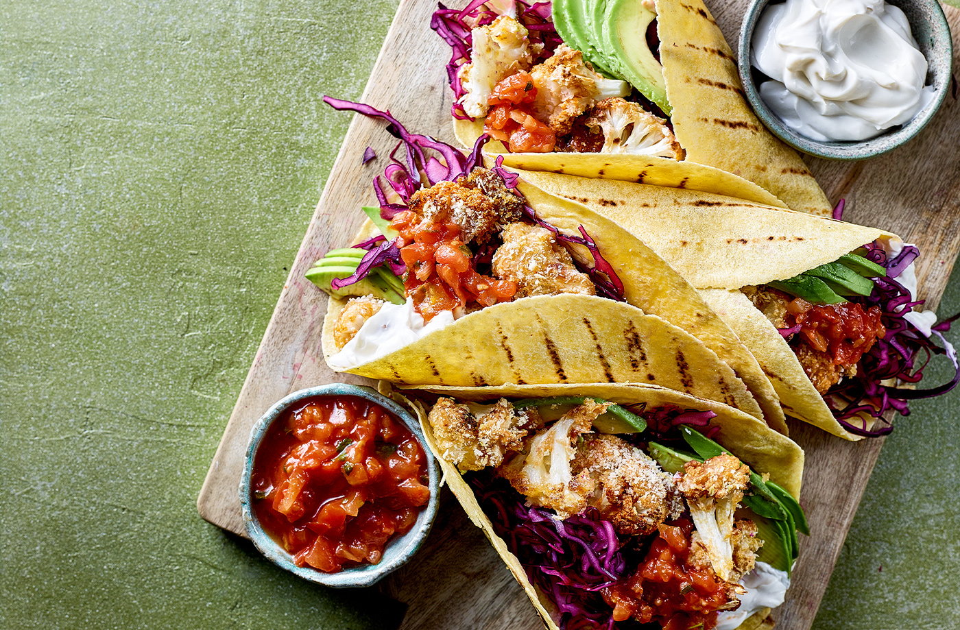 Crispy chipotle cauliflower tacos