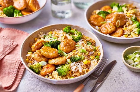 Honey-glazed chicken nuggets