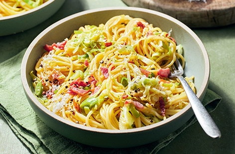 Image of "Leek and bacon carbonara"