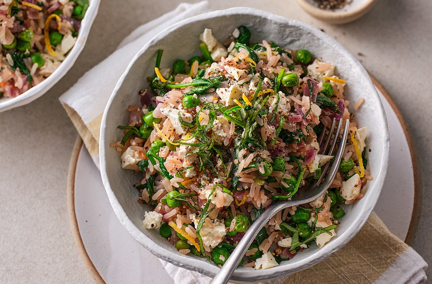 Spinach and cheese risotto