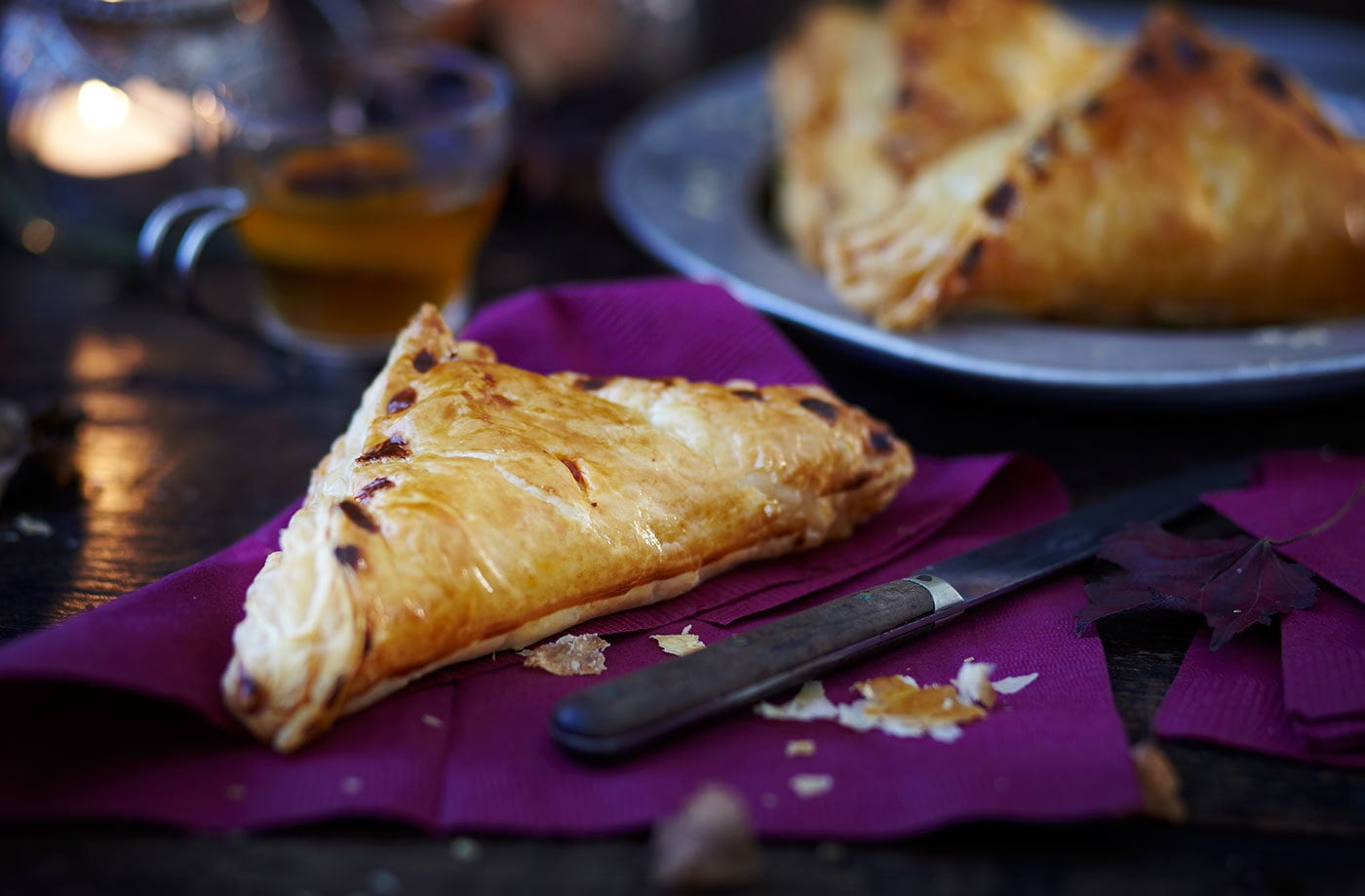 Bonfire bean and banger pasties