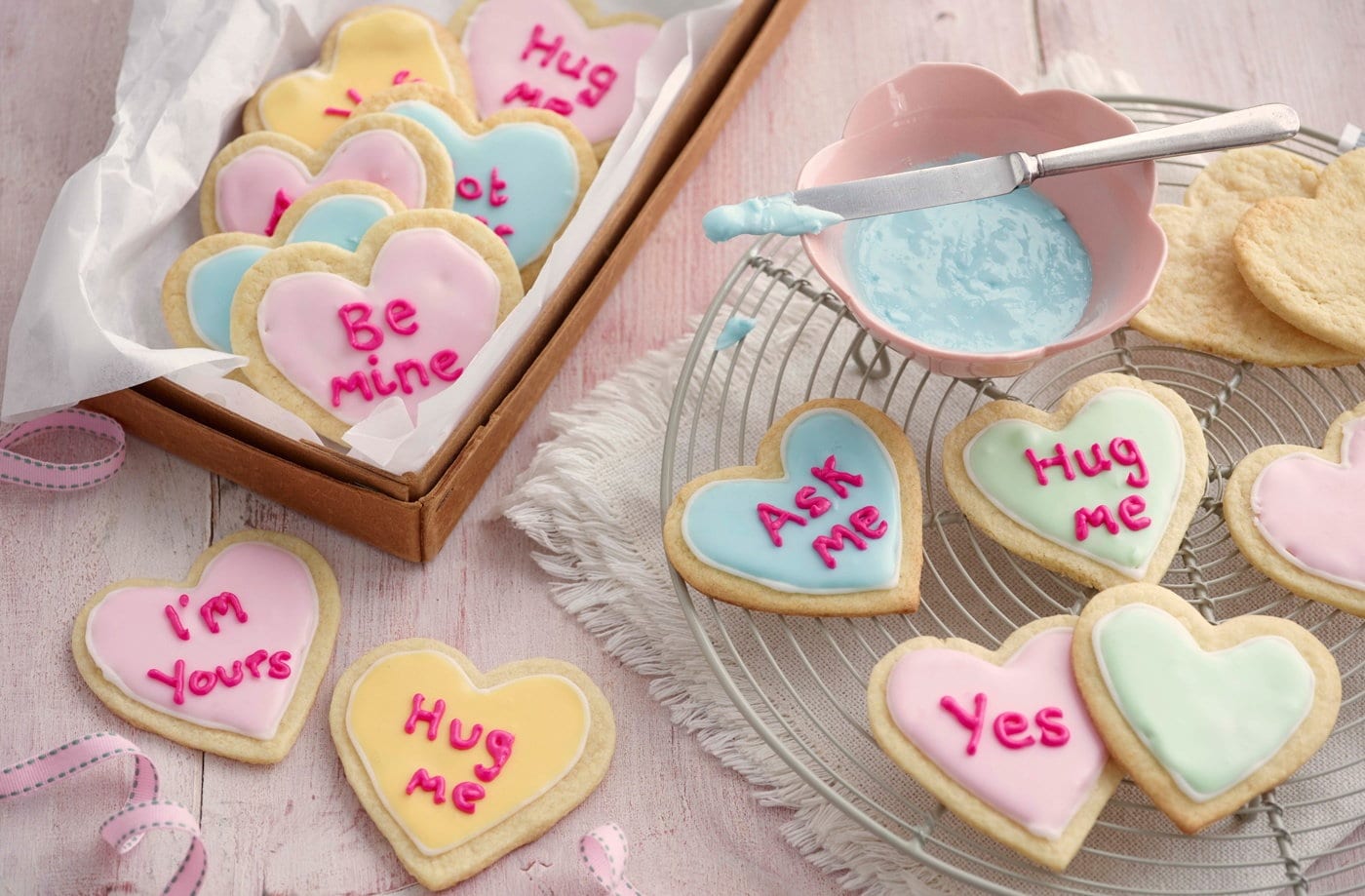 Love-heart almond biscuits