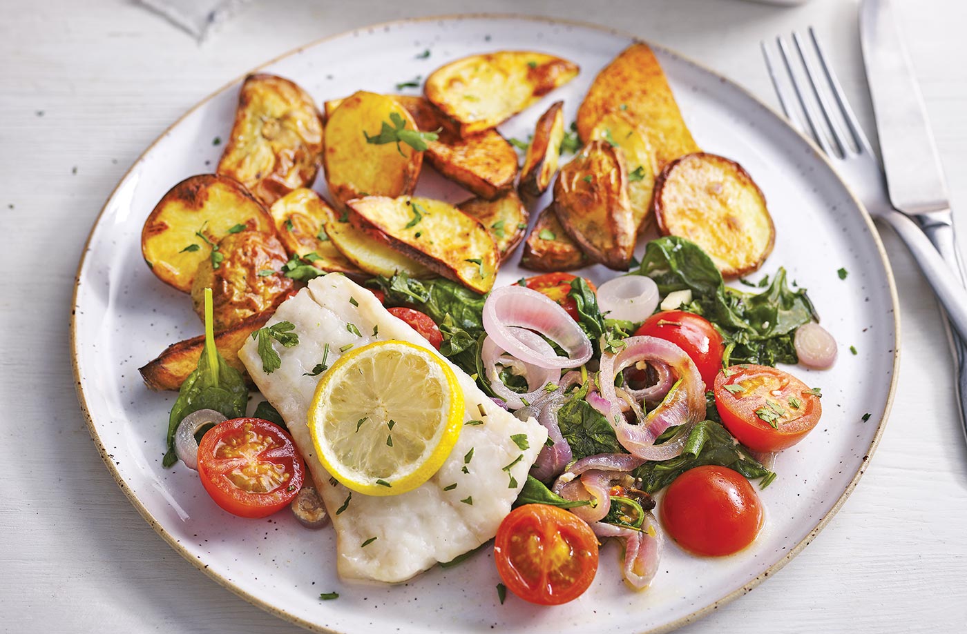 Mediterranean fish traybake